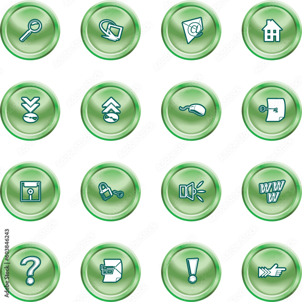 Aufkleber a set of computer and internet icons