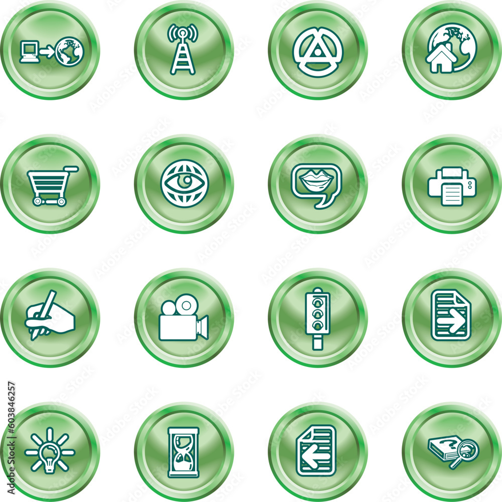 Poster a set of internet and computing media icons