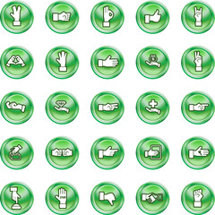 A set of lots of shiny hand icons.