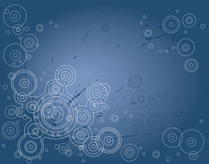 Abstract vector background of a white circles on blue