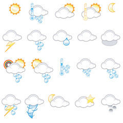 Set of different weather icons