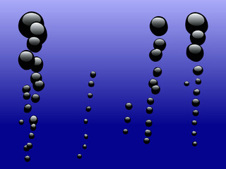 Black Bubbles rising on a Blue background - Ideal background or backdrop