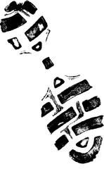 Isolated Left ShoePrint 2 - Highly detailed vector of a walking shoe