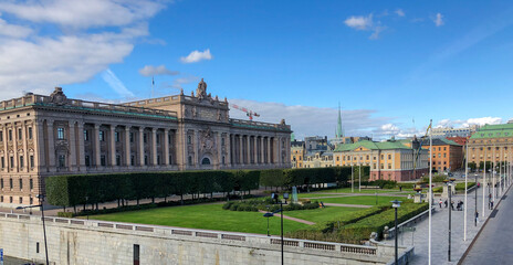 Exterior shot of the Royal Palace in Stockholm, Sweden