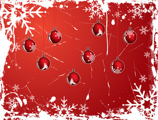 Christmas snowflake grunge background, vector illustration