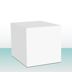 3D cubic box in perpective over gradient background