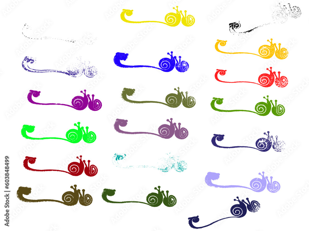 Poster grunge elements - snail borders- highly detailed vector grunge elements in seperate groups for ease 