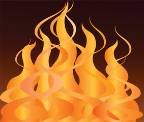 Close-up of fire and flames on a black background