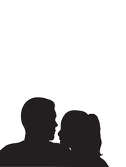 Vector illustration of couple silhouettes