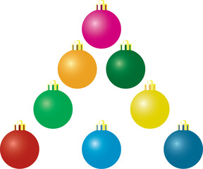 Christmas matte balls. A vector illustration. It is isolated on a white background.