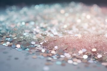 Sparkling background in silver and white tones. Ai generative.