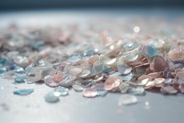 Sparkling background in silver and white tones. Ai generative.