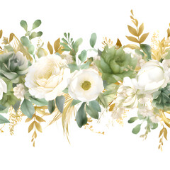 Watercolor floral illustration elements set
