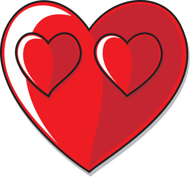 3 hearts illustration for Valentine Day.