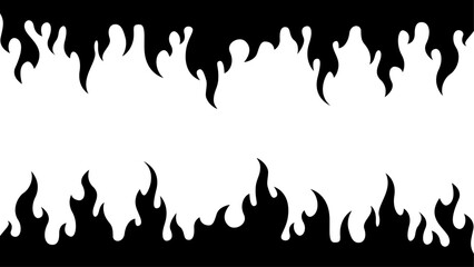 Black fire flames in tribal style for backgrouund and vehicle decoration design vector illustration © Yuhan_0001