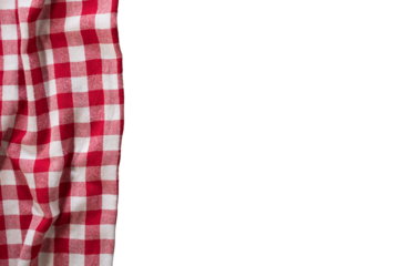 Part of checkered napkin, untucked with transparencies, PNG format