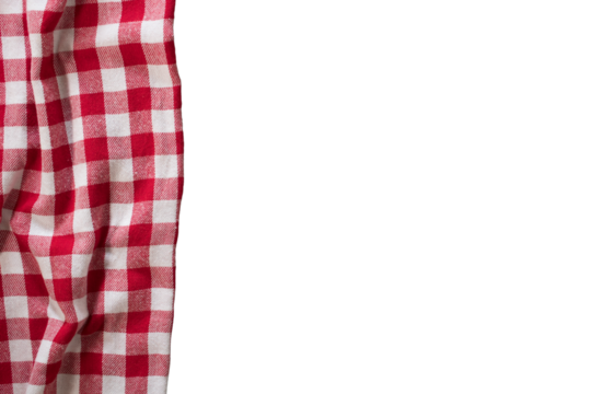 Part of checkered napkin, untucked with transparencies, PNG format