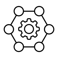 Graphene Technology Thin Line Icon