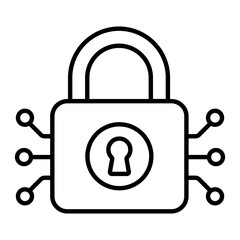 Lock Technology Thin Line Icon