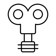 Wind Up Thin Line Icon