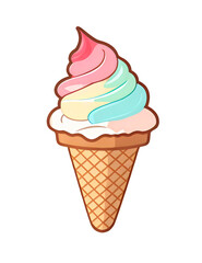 ice cream cone on a transparent background, Generative AI