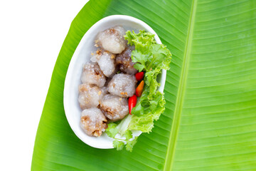 Tapioca balls with pork filling
