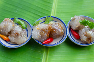 Tapioca balls with pork filling