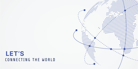 Abstract science template. Technology lines and dots connection background.