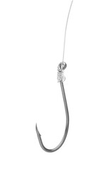 Stainless steel fishing hook isolated on white