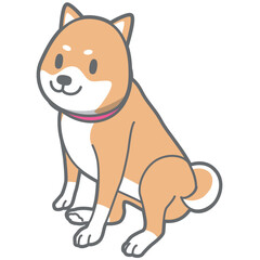お座りする柴犬のベクターイラスト