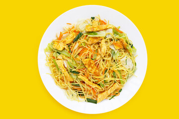 Chinese-styled fried noodle. Asian cuisine