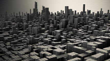 Abstract city from blocks.