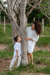 Fototapeta premium mom and son sharing a wonderful afternoon