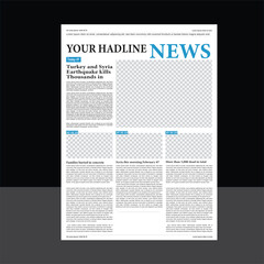 Graphical Layout Newspaper Template layout print design.