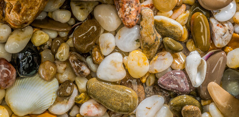 sea pebbles macro for background