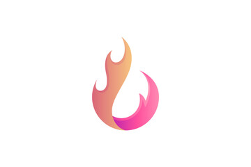 blazing fire simple logo design