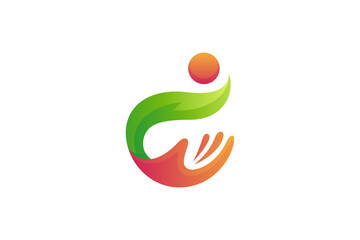 Fototapeta premium people hands care 3D logo design