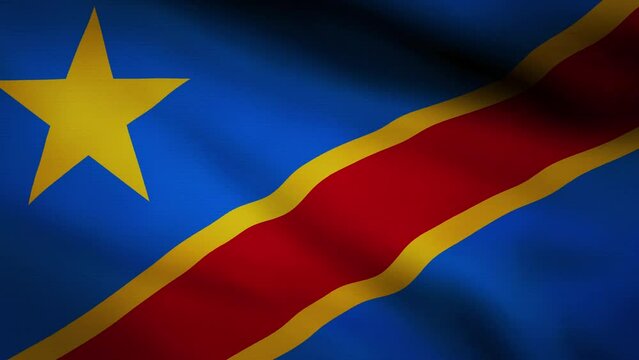 Democratic Republic of Congo waving flag