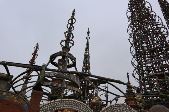 WATTS TOWERS by Simon Rodia, architectural structures, located in Simon Rodia State Historic Park, Los Angeles - California - USA