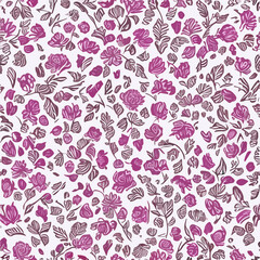 seamless pattern with pink flowers