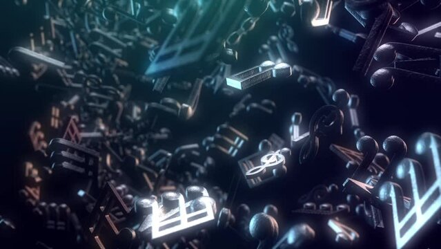 Music Notes in a Looped animation