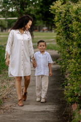 mom and son sharing a wonderful afternoon