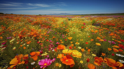 Fototapeta na wymiar summer field of flowers