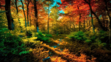 Obraz premium summer forest in the morning autumn