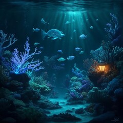 Fototapeta na wymiar An underwater scene 