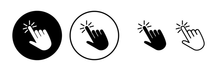 hand click icon vector. clicking finger icon. pointer icon