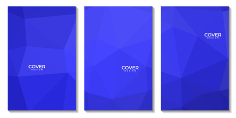 flyers template with abstract geometric blue gradient background for business