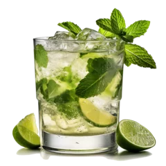 Foto op Plexiglas Mojito cocktail drink isolated, transparent background (Generative AI) © Katrine