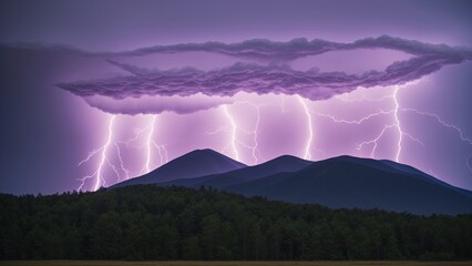 A Picture Of A Breathtakingly Gorgeous View Of A Mountain With A Lightning Storm AI Generative