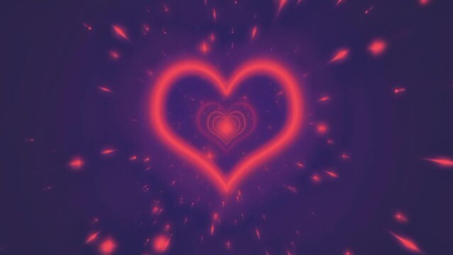 glowing heart on a black background